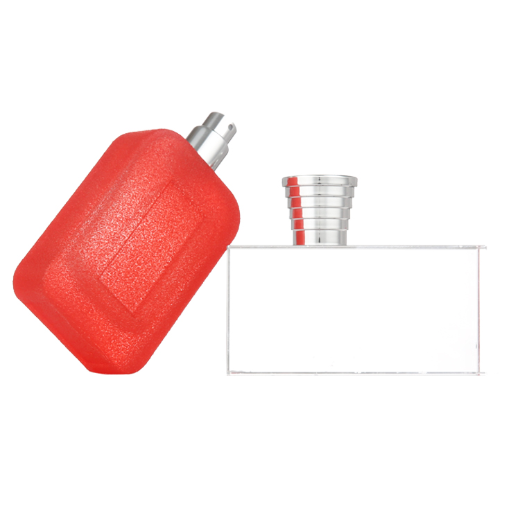 Download Wholesale Red China Square Empty Flacon Frosted Glass Perfume Bottle 50ml, High Quality perfum ...