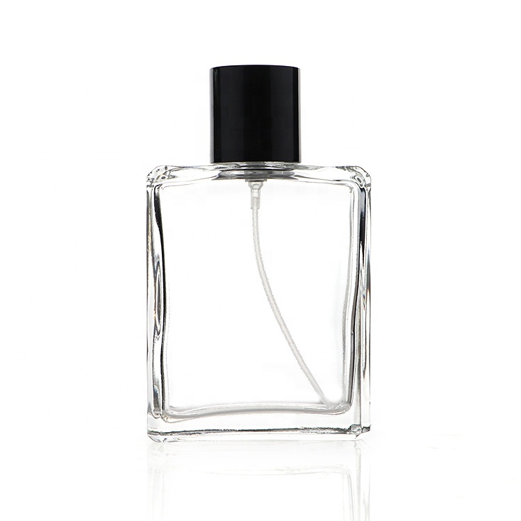 Clear Fashion Square Perfume Bottles 100ml Glass, High Quality clear