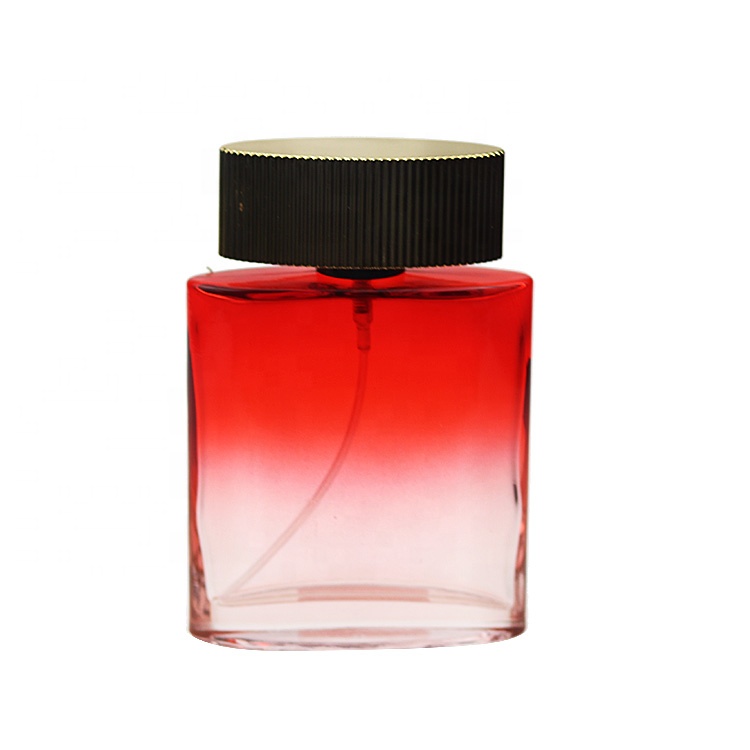 Luxury High Quality Square Red Gradient Perfume Glass Bottle 100ml With ...