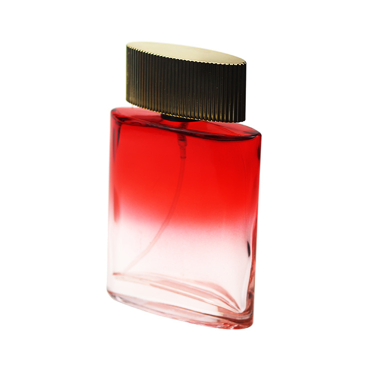 Luxury High Quality Square Red Gradient Perfume Glass Bottle 100ml With ...