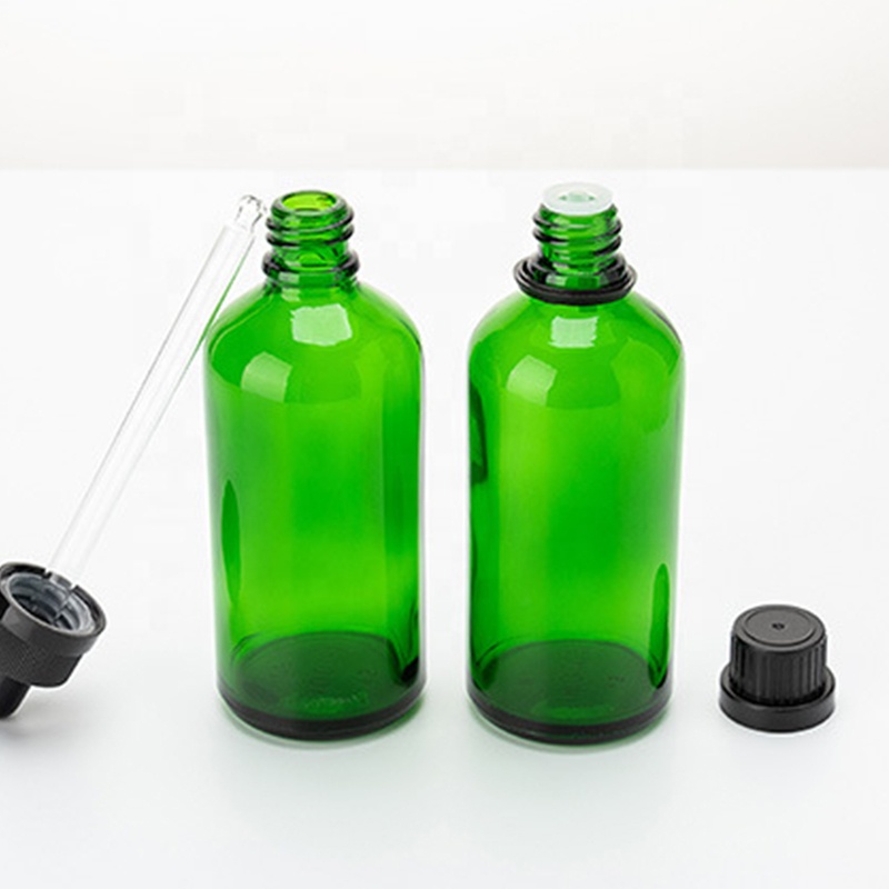 100ml custom Green frosted glass essential oil e cig vape