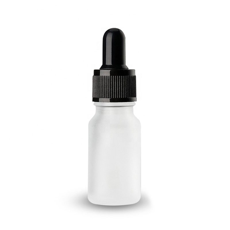 Download 10ML Round Clear/Frosted Glass Bottle with Dropper/Screw Cap for Cosmetic Packaging, High ...