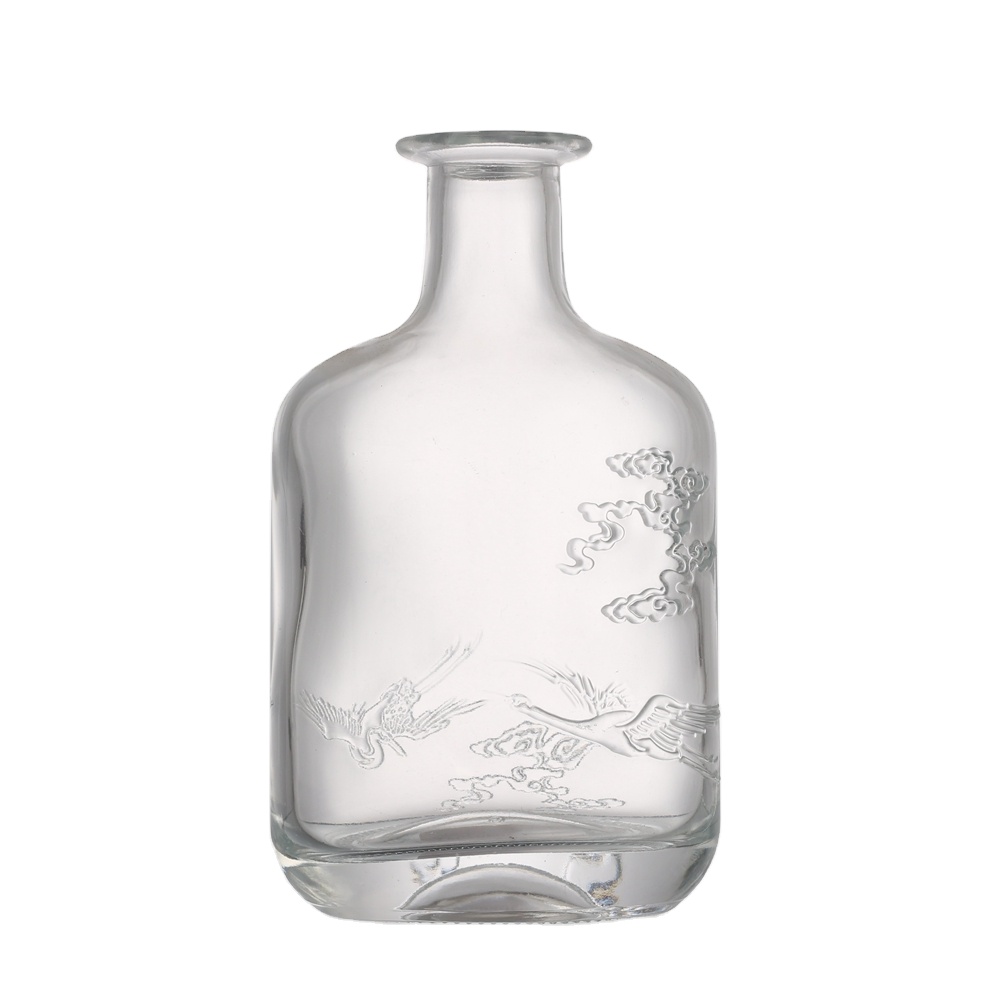 Download Factory design Frosted clear flat shape liquor wine ...