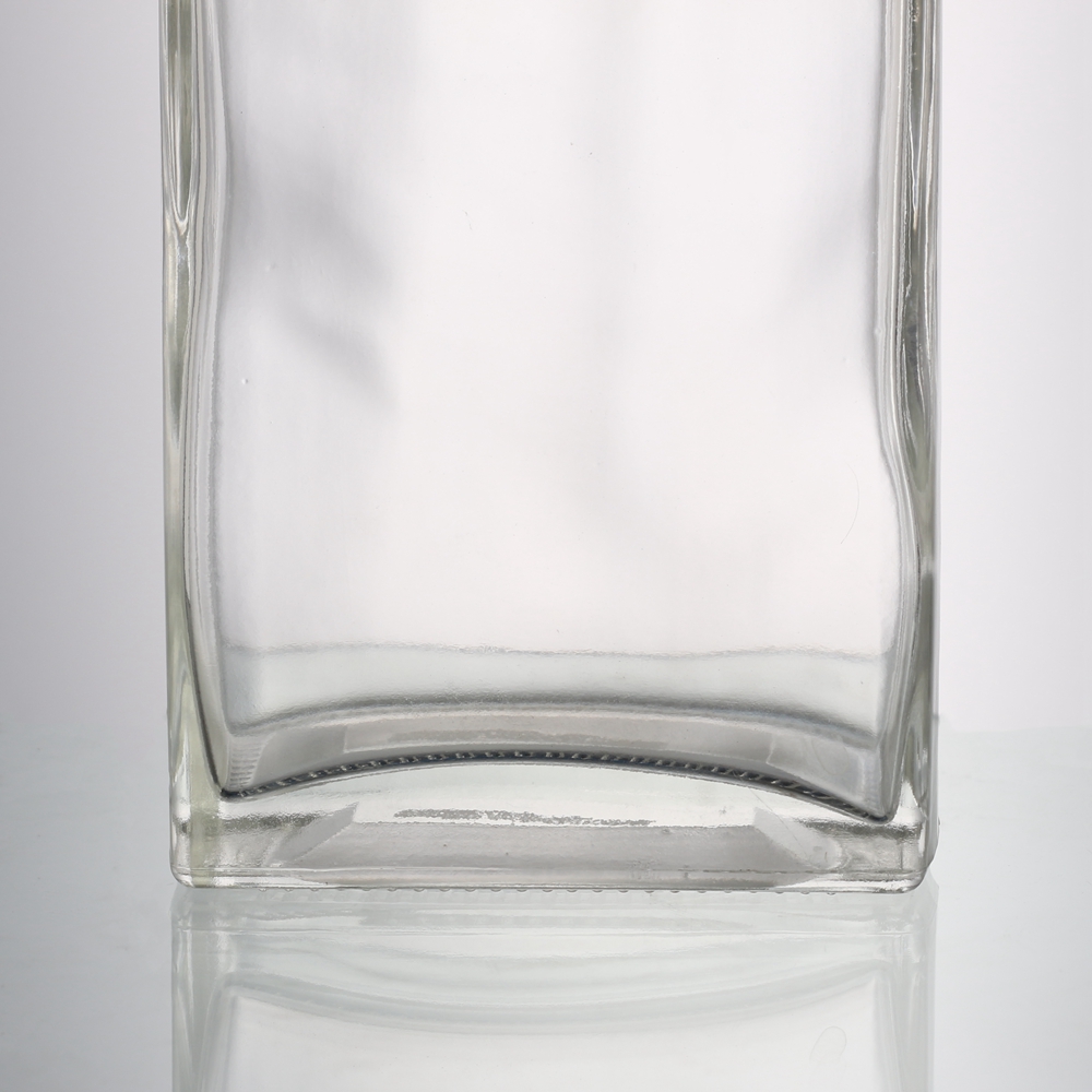 High Quality Square Shape 25oz 750ml Custom Glass Spirit Liquor Glass Bottles For Drinking High 7951