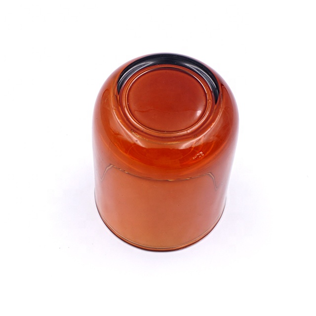 cheap 180ml amber glass candle cup with sealed wood cap, High Quality Hot sale empty translucent ...