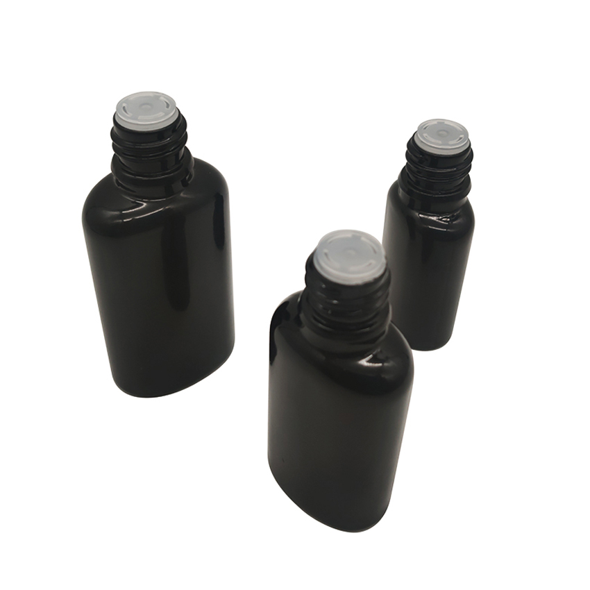 Download Cosmetic Packaging 30ml Flat Black Matte Glass Cbd Bottle Essential Oil Bottles With Custom ...