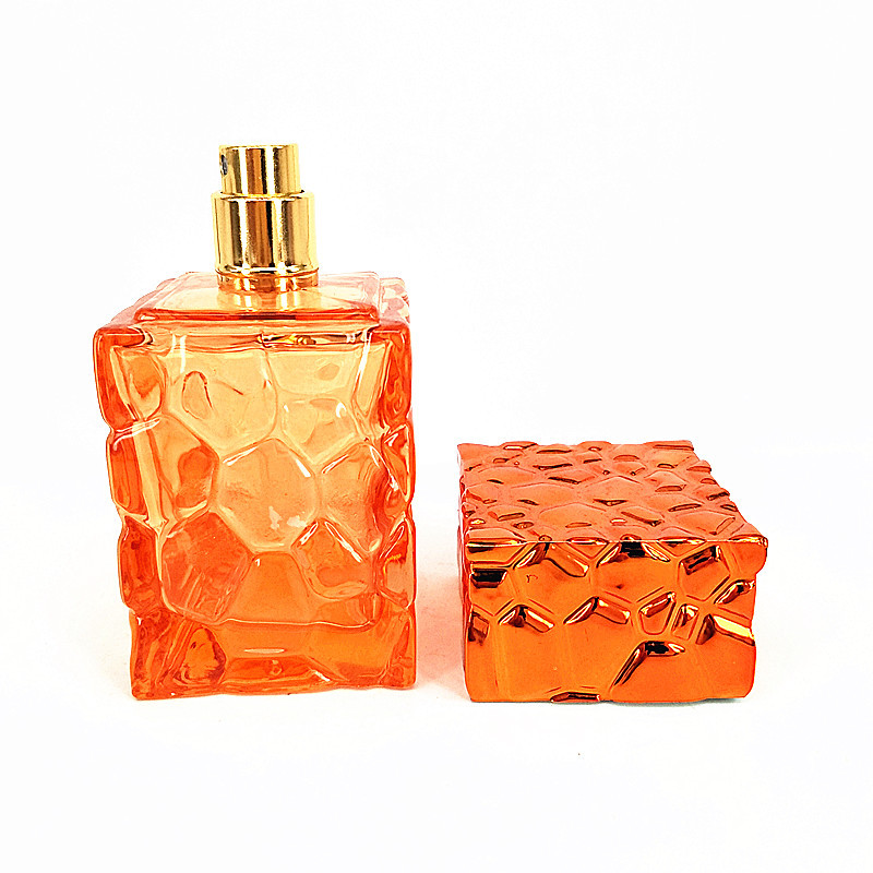 Square glass 80ml honeycomb shape creative perfume bottle, High Quality ...