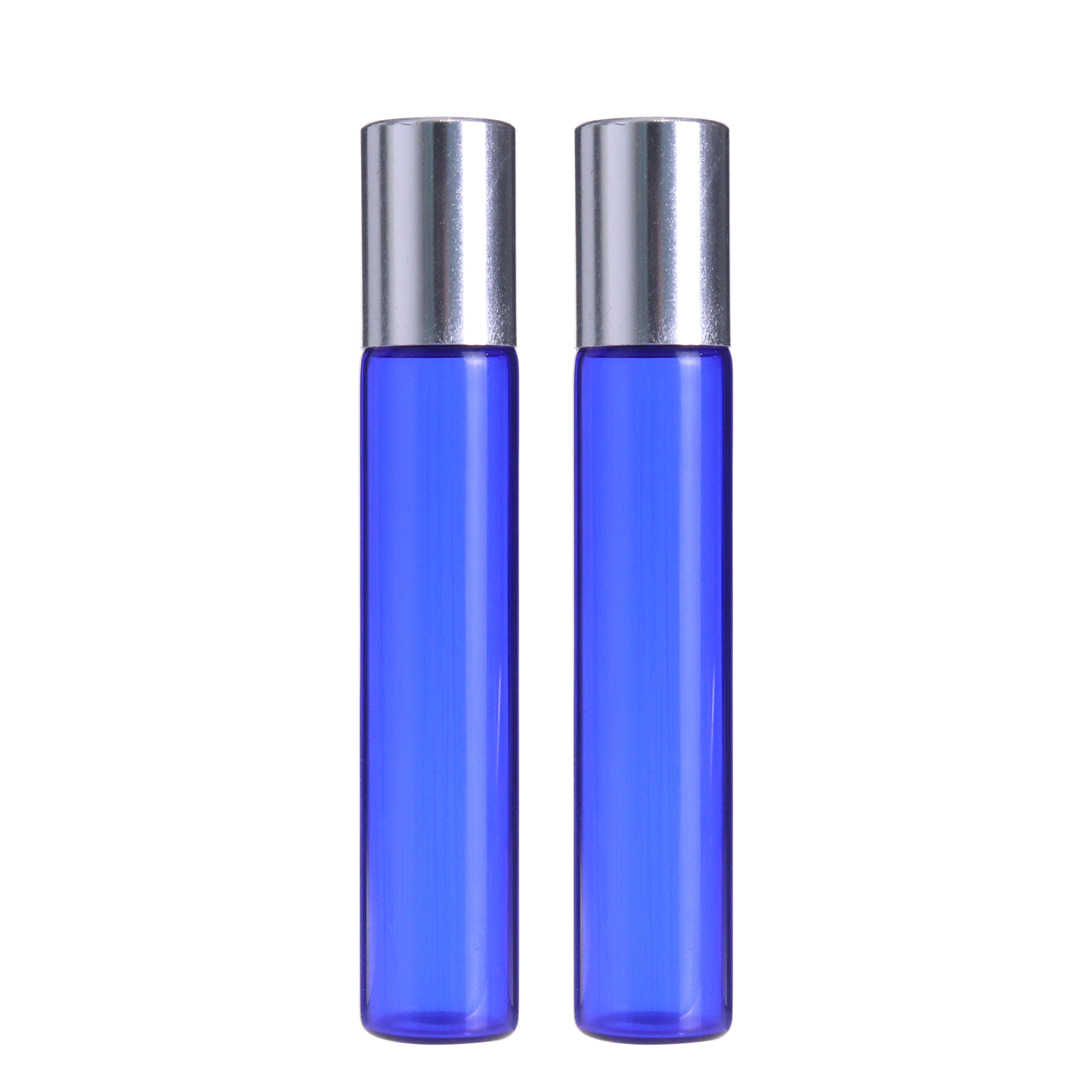 round cosmetic roller bottles 10ml empty blue roll on bottle with ball for essential oil