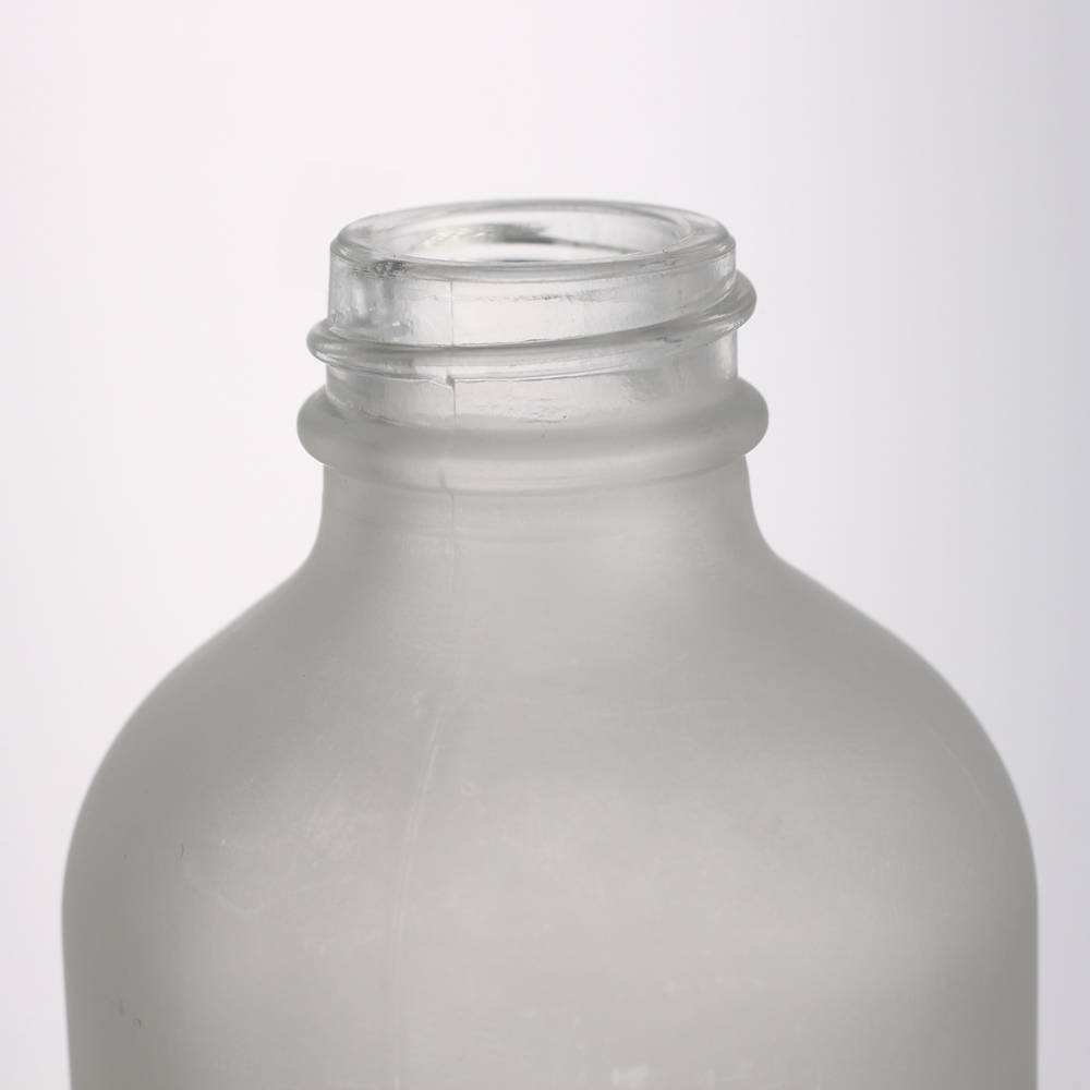 Custom round shape top quality 250 ml spray frost glass boston bottles with cover 