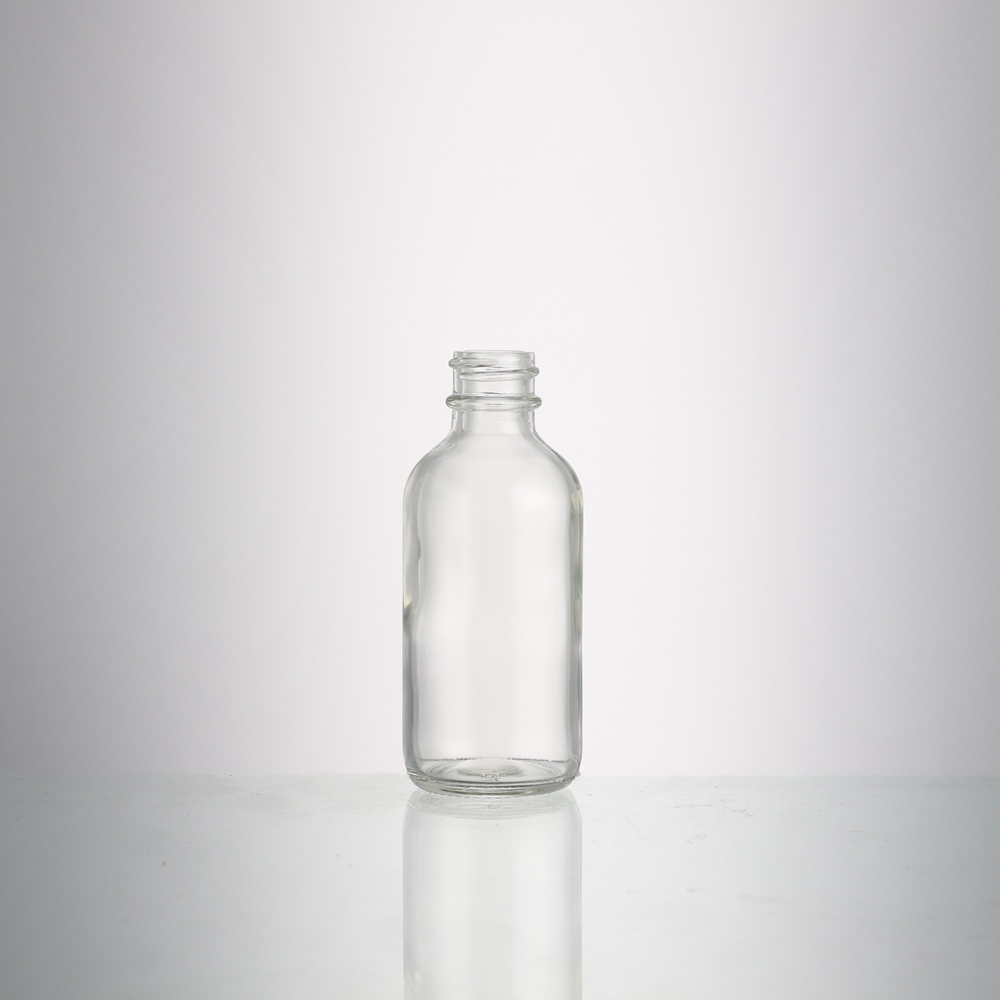 High Quality 50 ml Boston Hand sanitizer small Clear glass bottle With Screw