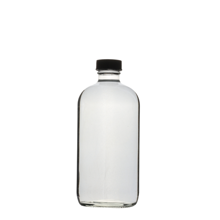 250ml 350ml 500ml Cylindrical clear round boston bottle glass liquor cold coffee juice milk 
