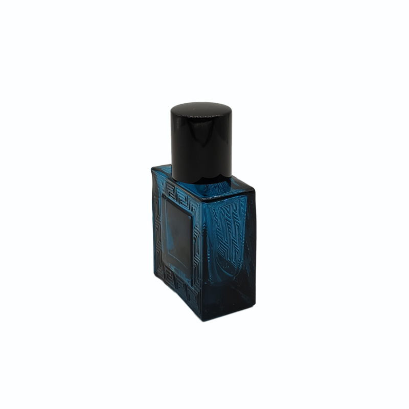 25ml square flat retro blue glass perfume bottle, High Quality perfume ...