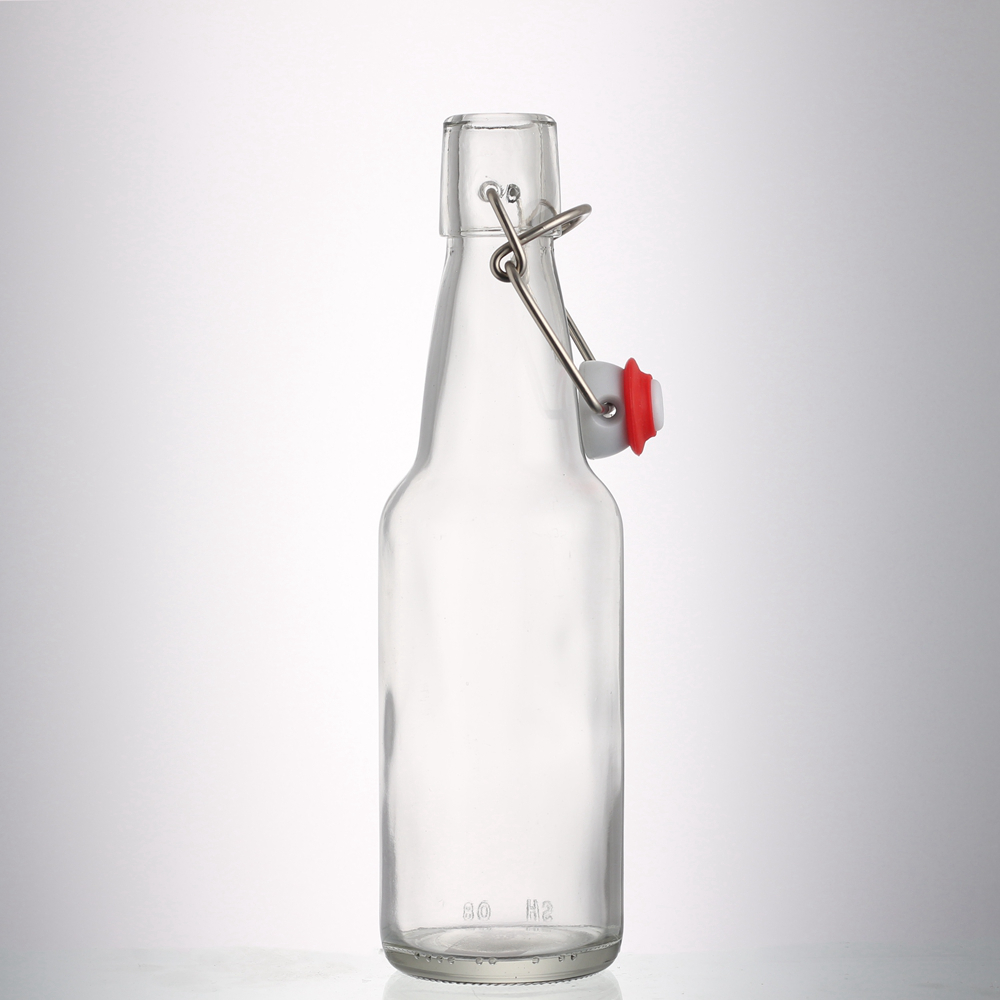 factory direct high quality Clear 330ml 500ml swing top liquor beer glass bottle