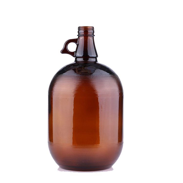 Stocked high quality good price 4 liter brown empty glass beer bottle with screw
