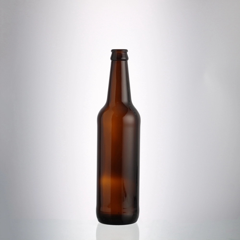 Top quality beverage industrial used amber brown glass beer bottles crown lid 600 ml 