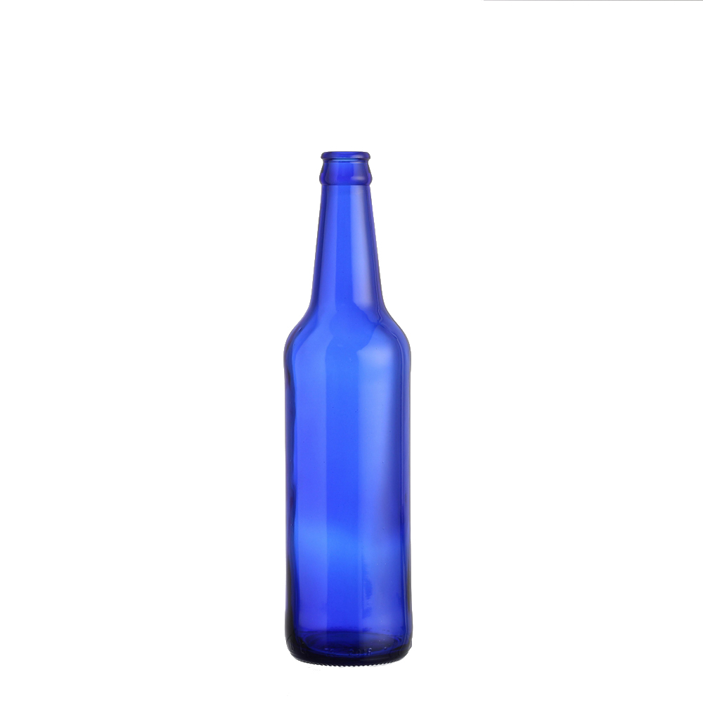 Wholesale stock customized empty cobalt blue color 250ml 330ml 12oz glass beer bottles with lids 