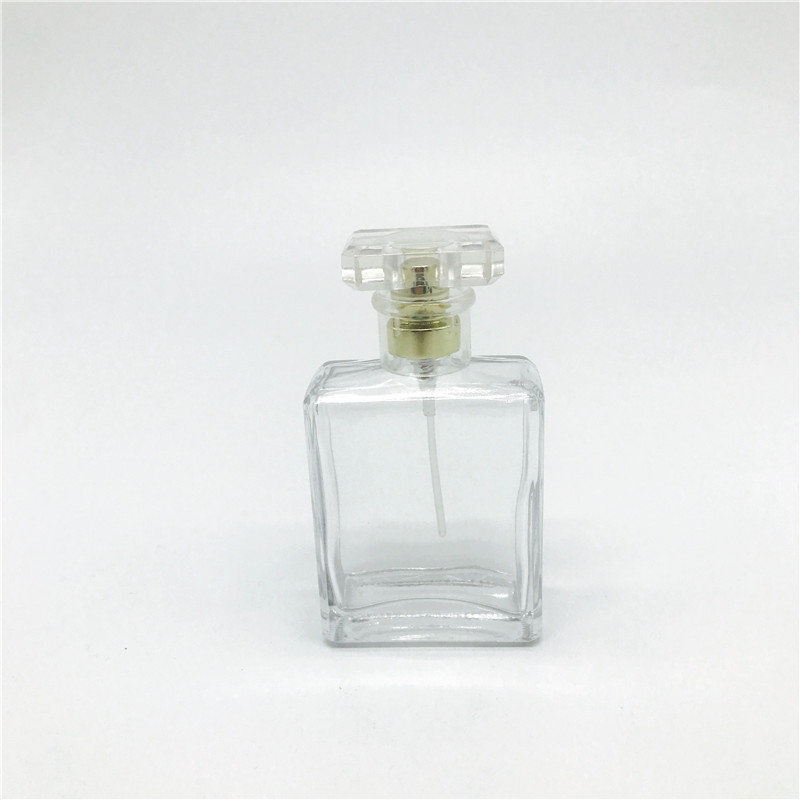 50ml customized design rectangle clear perfume glass bottle, High ...