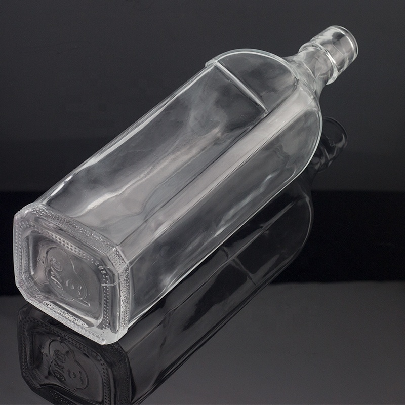 Download 750 Ml 1000 Ml Square Glass Bottle Rum Gin Bottle With Decoration, High Quality 750 ml 1000 ml ...