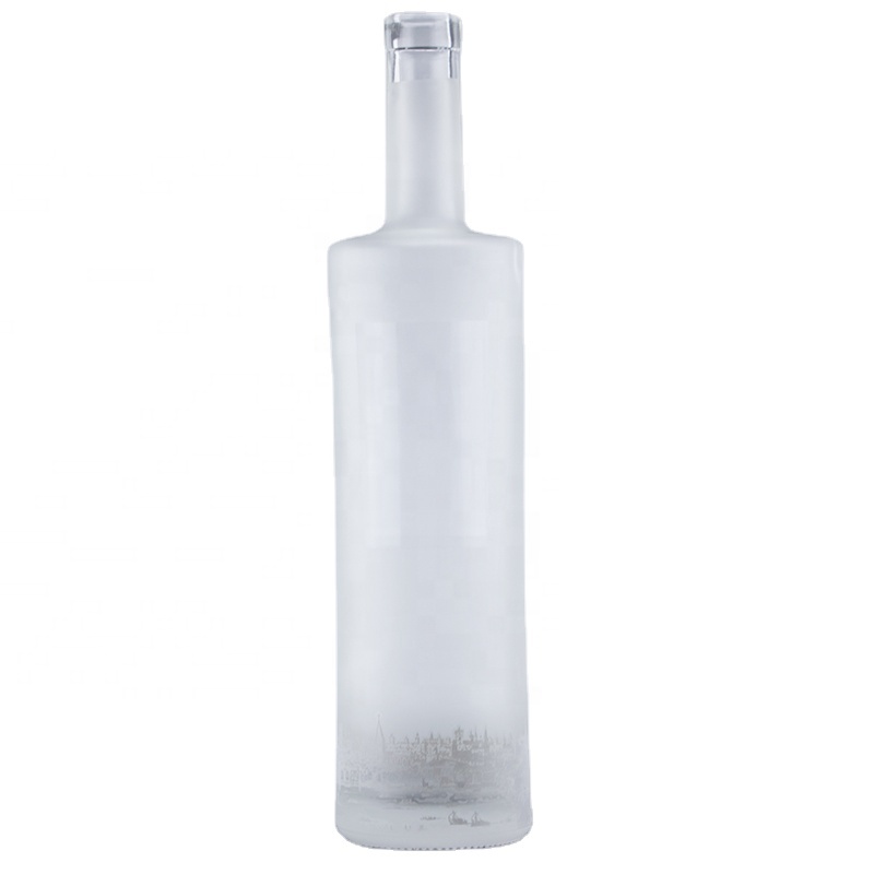 Download Luxury Customized Frosted Design Super Flint Liquor Spirits Glass Bottle For Vodka Whiskey With ...