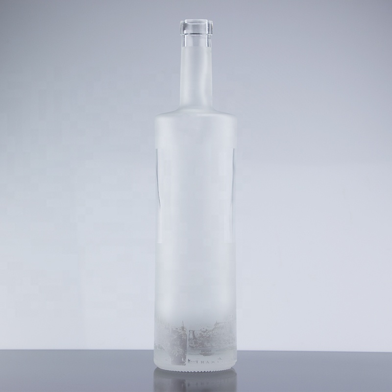 Luxury Customized Frosted Design Super Flint Liquor Spirits Glass Bottle For Vodka Whiskey With 5359