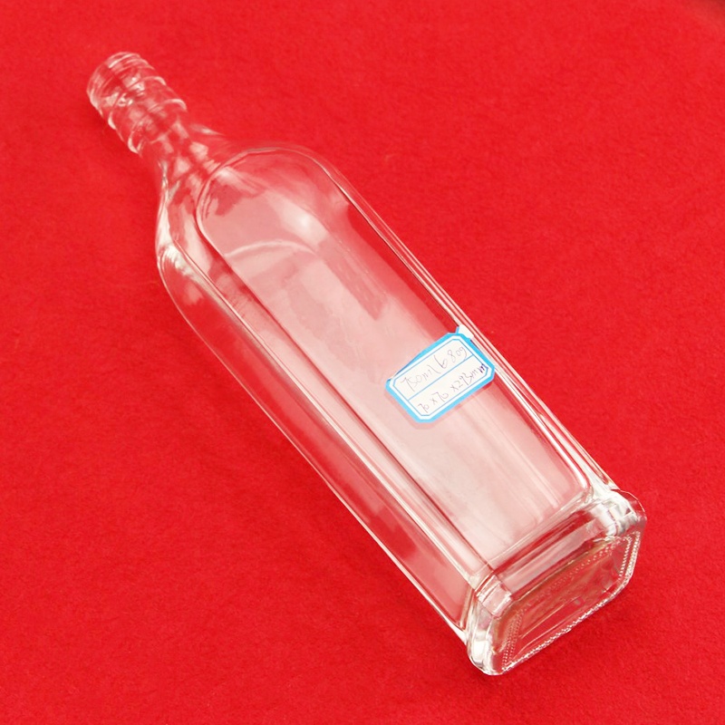 Download High End 750ml Square Glass Gin Bottle 16 Oz Glass Liquor Bottles Glass Wine Bottle ROPP Cap ...