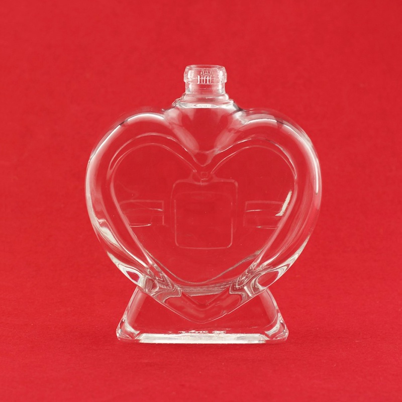 750 Ml 700 Ml Pull Ring Cap Heart Shape Glass Bottles Liquor Spirits Rum Vodka Gin Clear Flint 0826