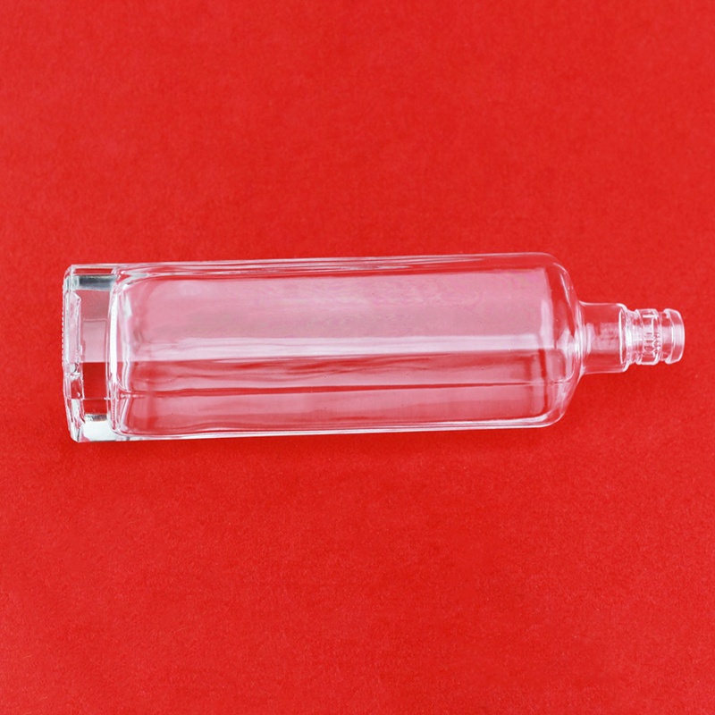 Download 750ml Empty Glass Wine Bottle 500ML Super Flint Glass Rectangle Brandy Bottle Plastic Tamper ...