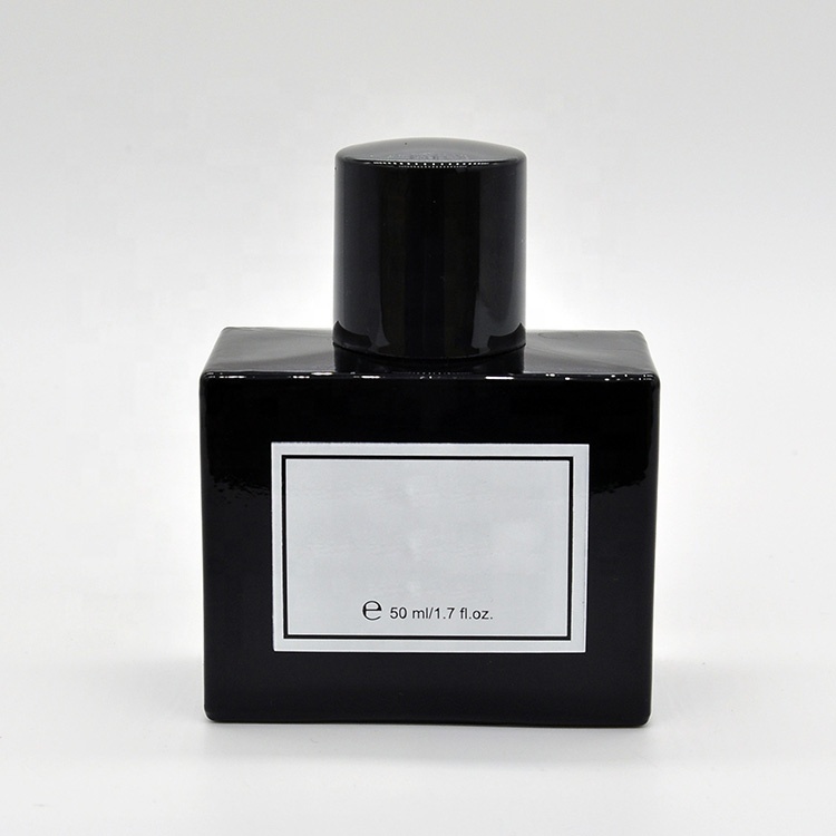 Black Rectangle Men 50ml Glass Perfume Bottle, High Quality flacon ...