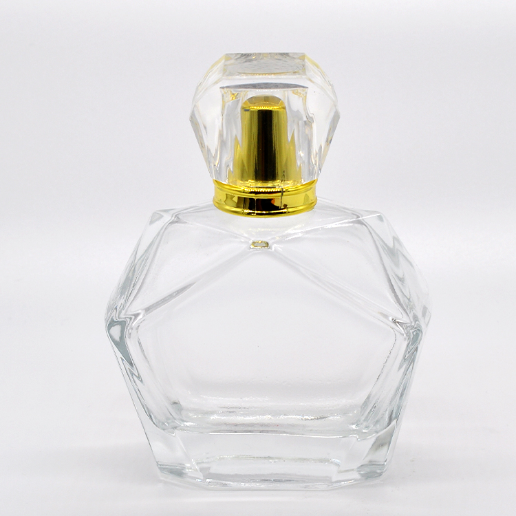 Beautiful design 100ml hooded glass crystal square perfume bottle with ...