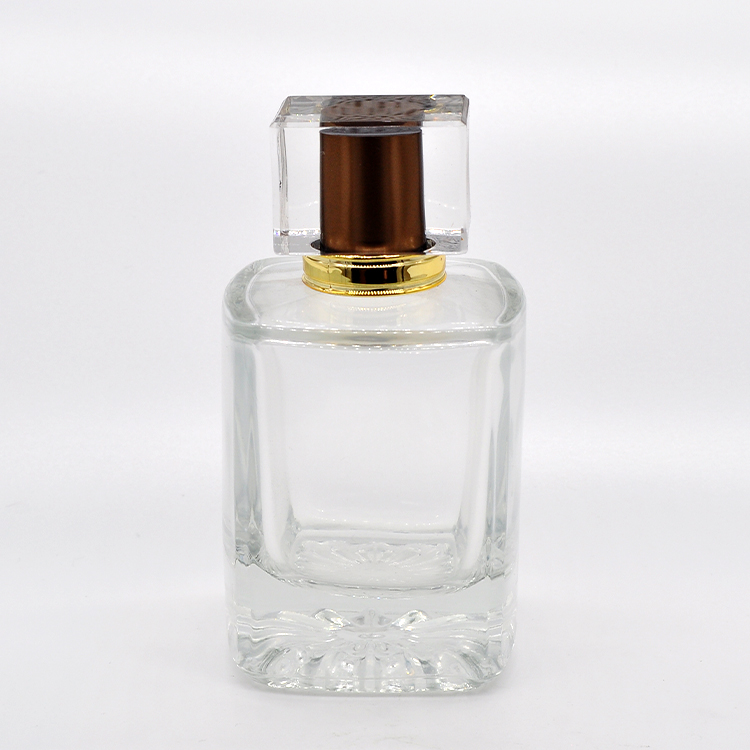 100ml rectangular thick bottom refillable perfume bottle glass with cap ...