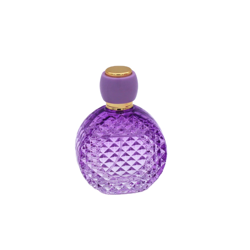 design gradual coating purple color round 100ml clear perfume spray ...