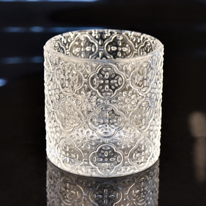 Customized Embossed Glass Candle Jars,High Quality Glass Candle Jar ...