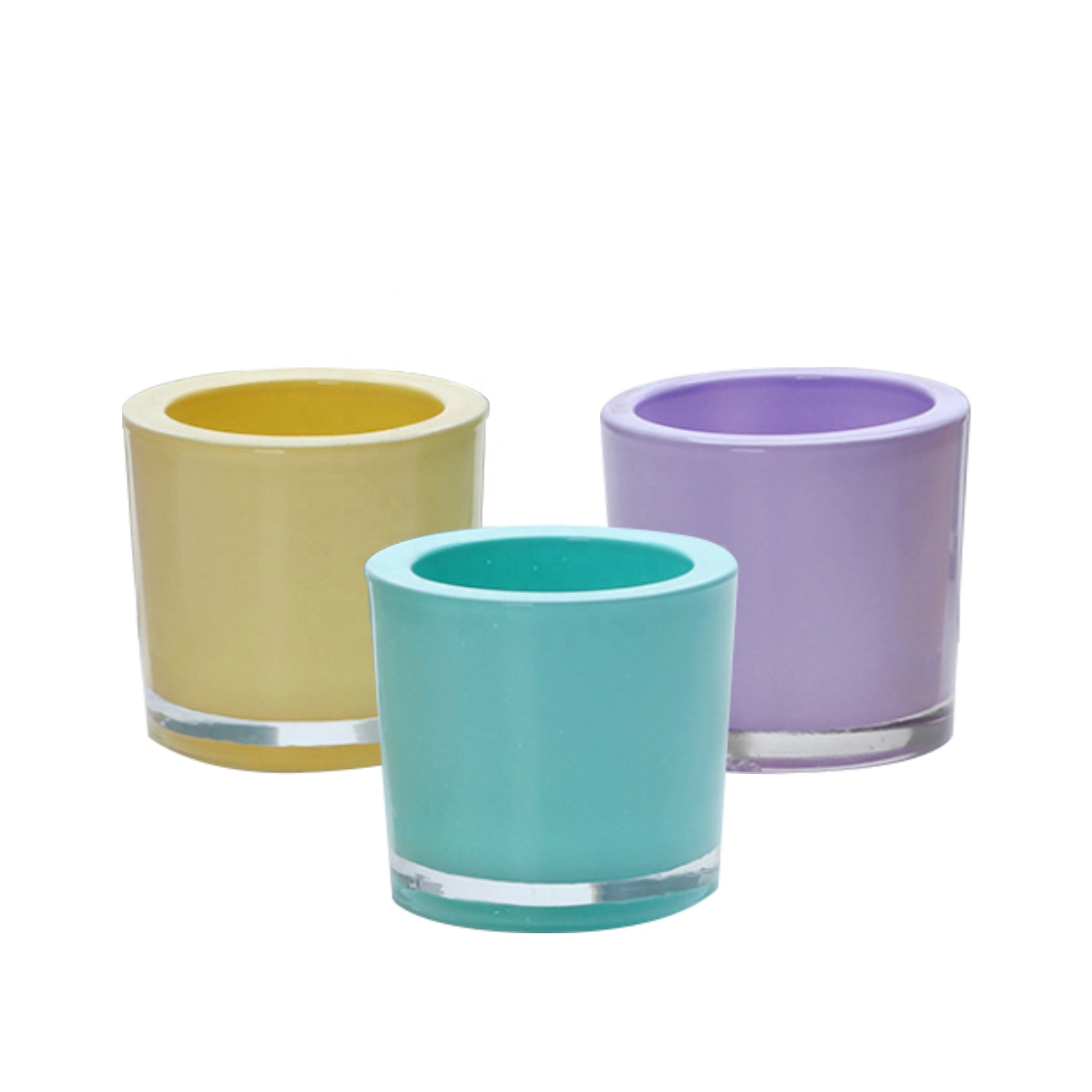 New Colors Glass Candle Cup Thick Wall Cylinder Candle Jarhigh Quality Glass Candle Jarglass 2996