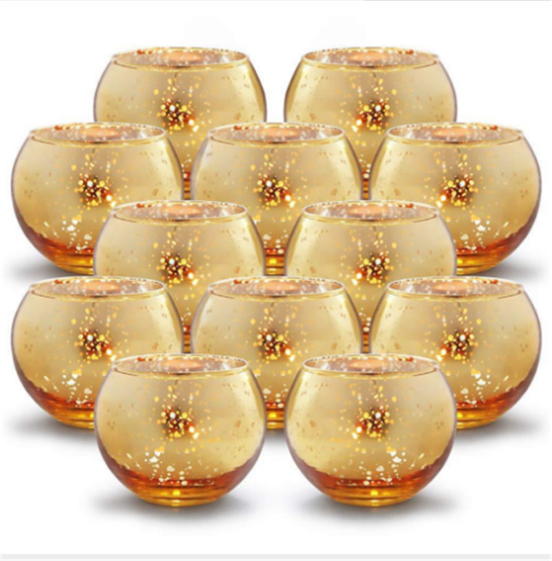 Electroplated candle glass container wholesale candle holder