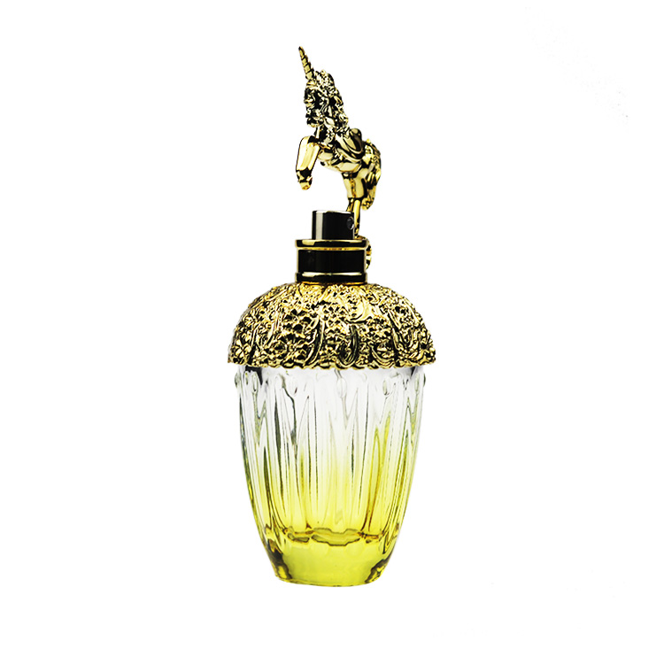 Custom Luxury 100ml Gold Gradient Spray Perfume Glass Bottle With Gold ...