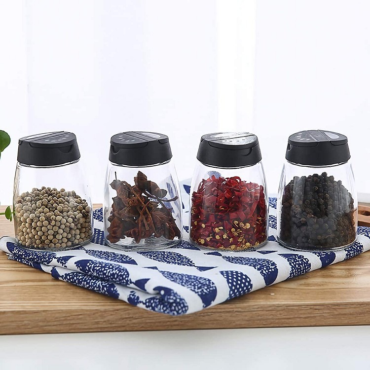 Empty Glass Spice Jars with Shaker Pour Lid, 5 oz Spice Containers with Shaker Caps