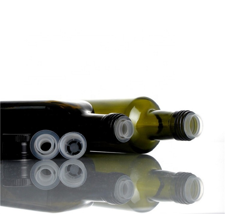 logo custom 31.5x24mm aluminum colored olive oil sesame benne walnut closure sesame oil cap with plastic pourer