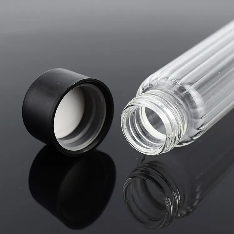 Canister Glass Tube Glass Tubes Cosmetic Gold Clear Glass Tube With ...