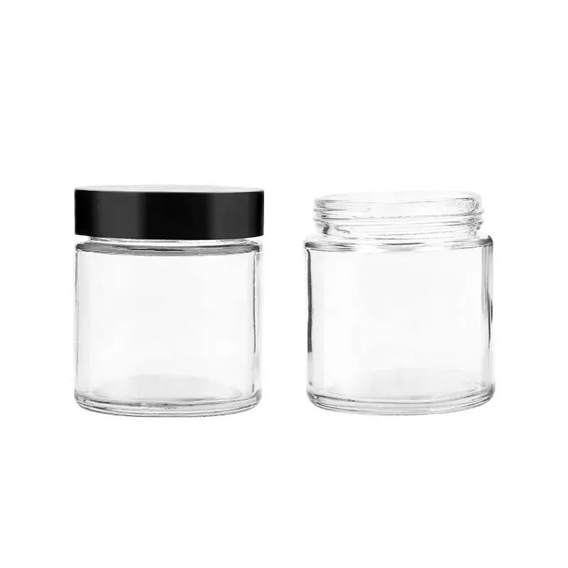 3 oz Child Resistant Clear White Glass Jars