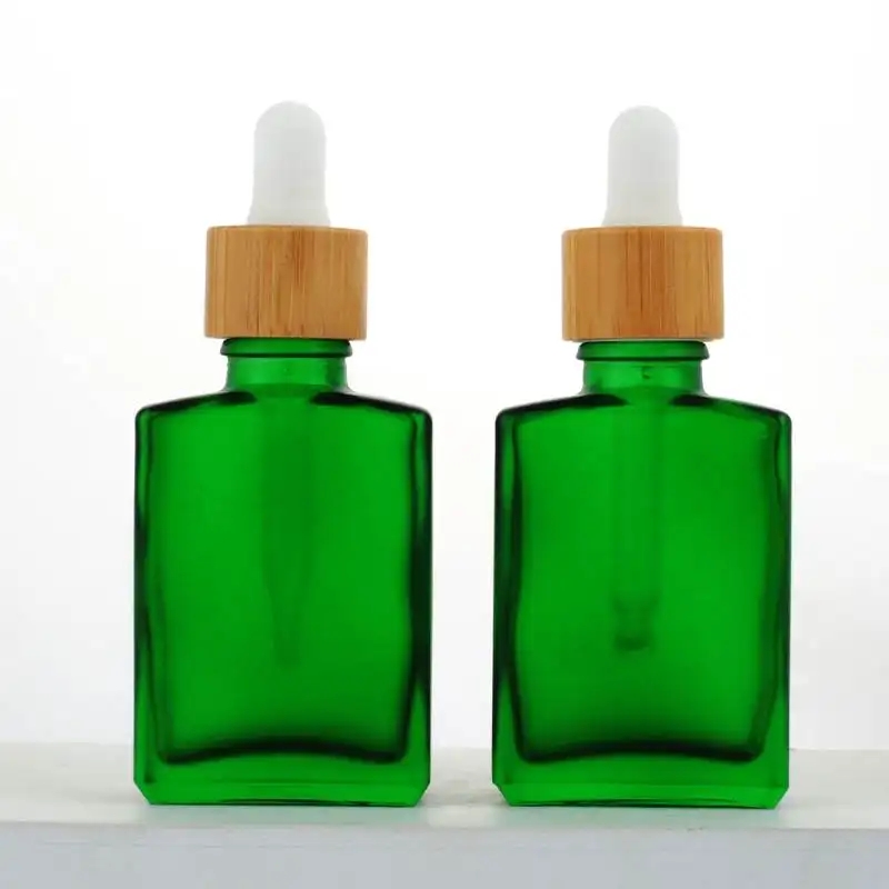 Dark Green Glass Serum Bottle - Round Wide - White Dropper - 1 oz 30ml –  Ataliene