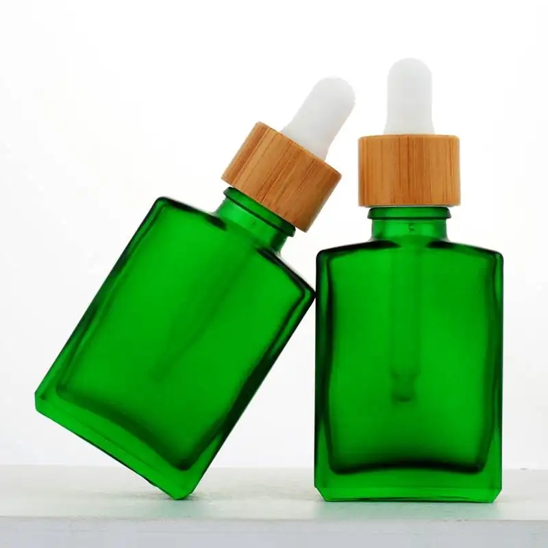 2 oz (60ml) Square Clear Glass Bottle with Serum Droppers