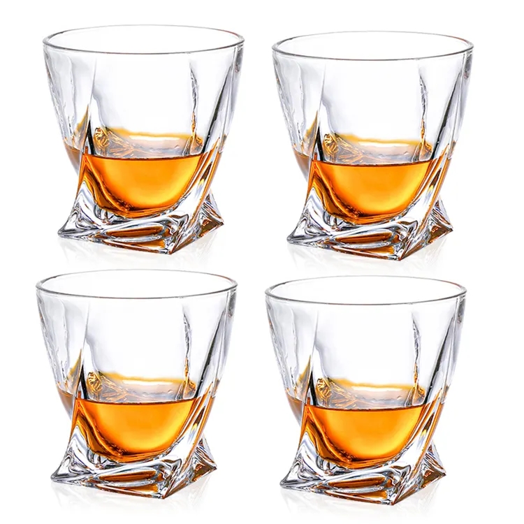 Crystal Unique Heavy Base Whiskey Shot Glasses 300Ml Lead-Free Twist ...