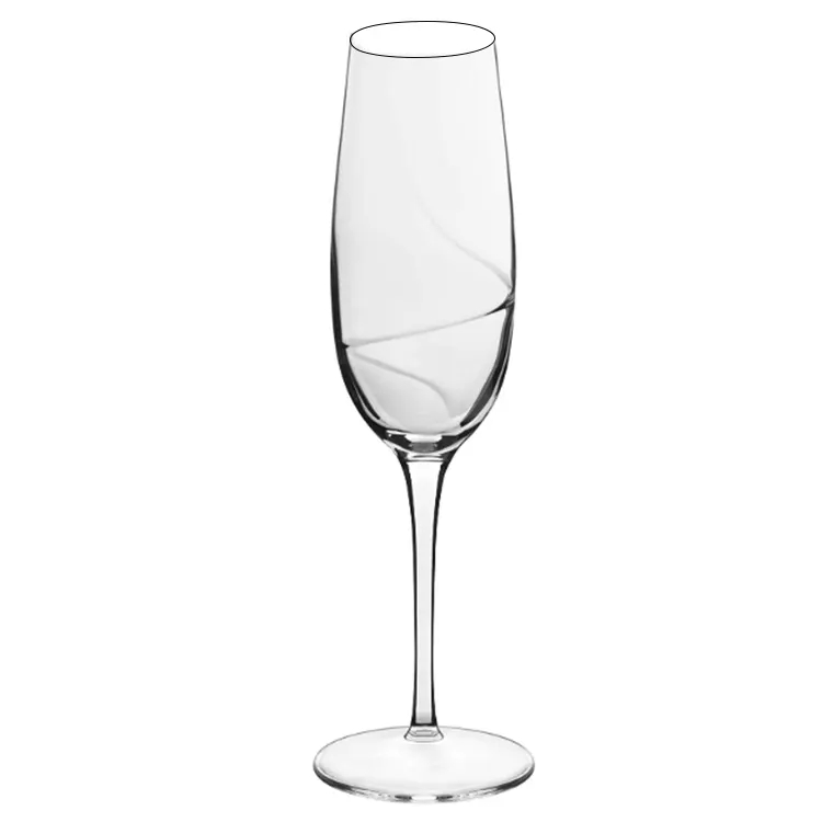 Cheers Crystal Champagne Flute Glasses with Decorative Etching