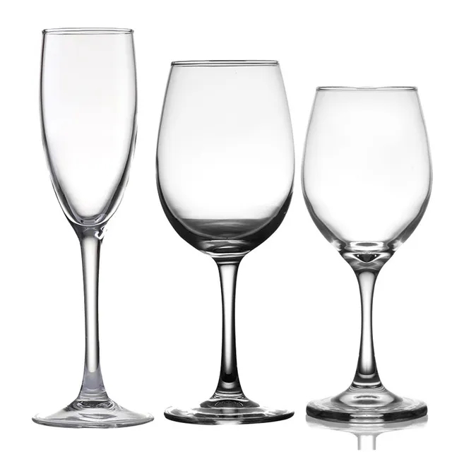 Hand blown crystal round smooth bar home wine glasses luxury goblet ...