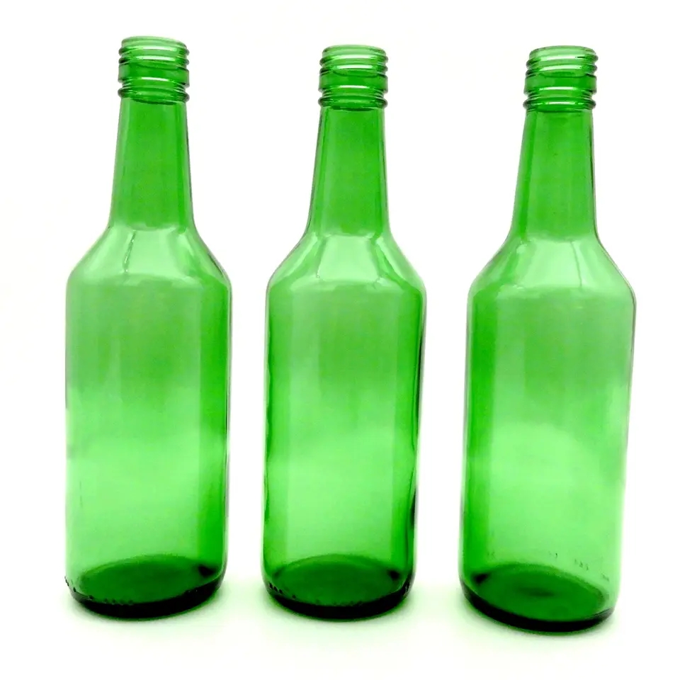 Green Korean Traditional Rice Wine Glass Bottle Korea Soju Bottle 360ml