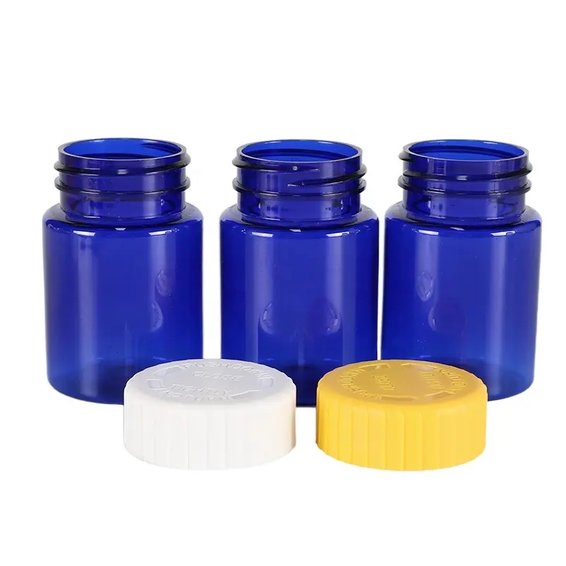 personalized healthcare pet plastic bottles capsules tablets vitamin container with childproof cap pills calcium jar
