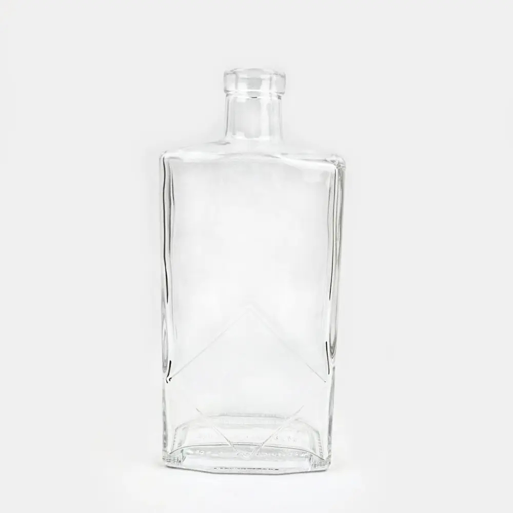 wholesale 700ml 750ml glass wine bottle clear wine glass square 500ml