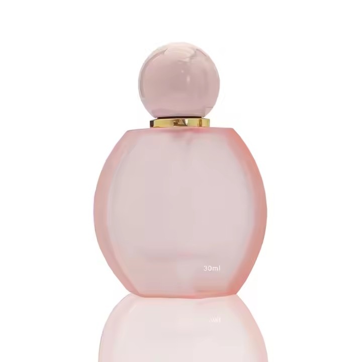 High Quality 30ml Empty Perfume Bottles Pink Frosted Fancy Lady Perfume Glass Bottle Spray