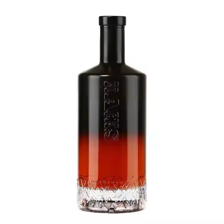 Round Brandy Tequila Spirit Glass Bottle Customized Cork Stopper for Branding Packaging Available Wholesale