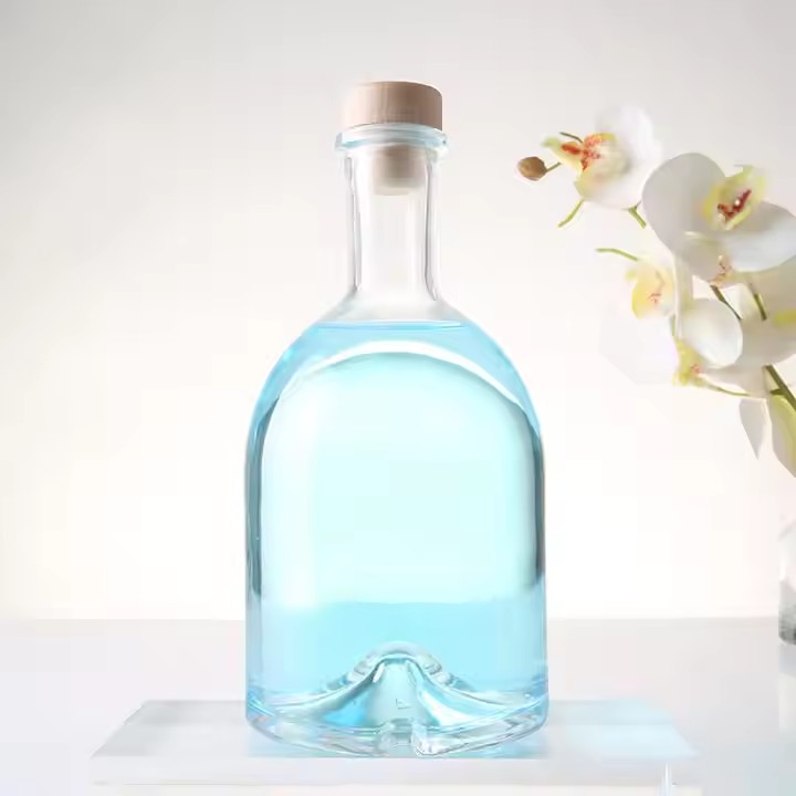 Clear 500ml 700ML Empty Wine Spirit Gin Rum Alcohol Whiskey Liquor Vodka Glass Bottle With Cork Top Cap